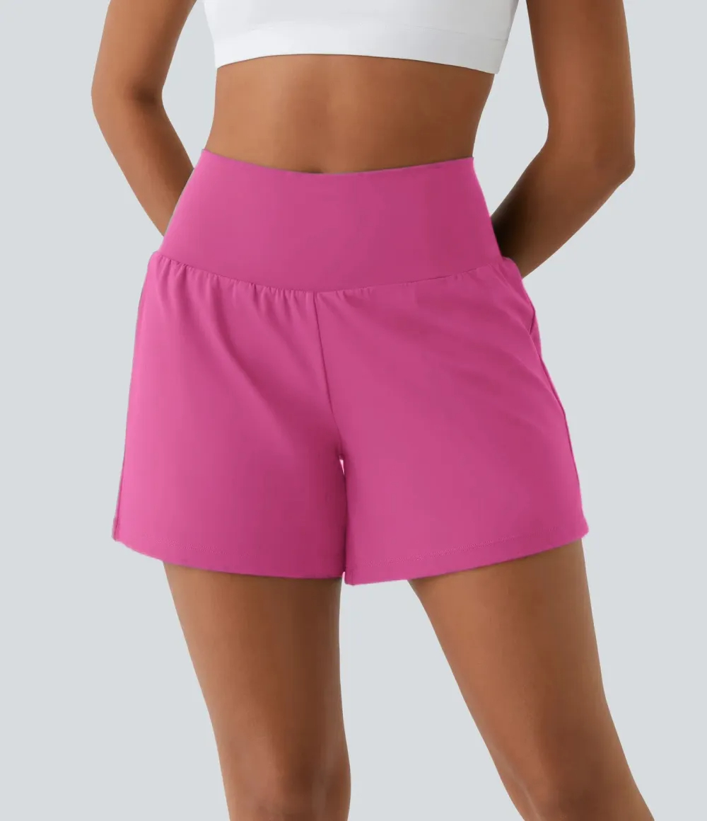 🔥Summer Clearance Sale🔥Women's 2-in-1 Super High-Waisted Yoga Shorts – Business Casual Yoga Dress Pants with Pockets