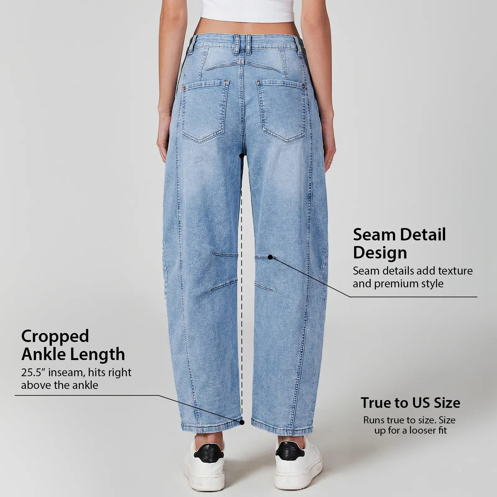 Women's High Waisted Cropped Wide Leg Denim