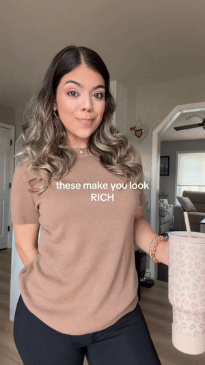⚡FINAL SALE⚡- Women's Crew Neck Wool Blend Loose Fit Top Short