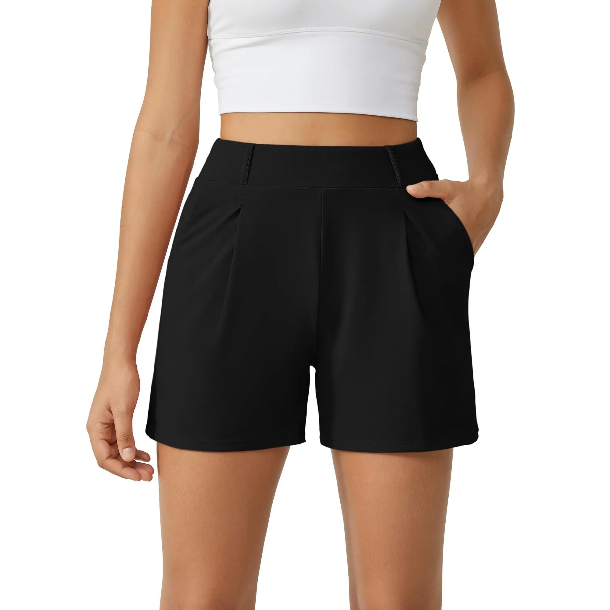 🔥Summer Clearance Sale🔥Women's High-Waisted Casual Shorts – Business Casual Yoga Dress Pants with Pockets