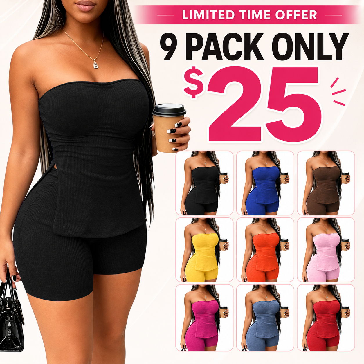 ⚡FINAL SALE⚡- Women's Slim-Fitting Solid Color Two-Piece Set