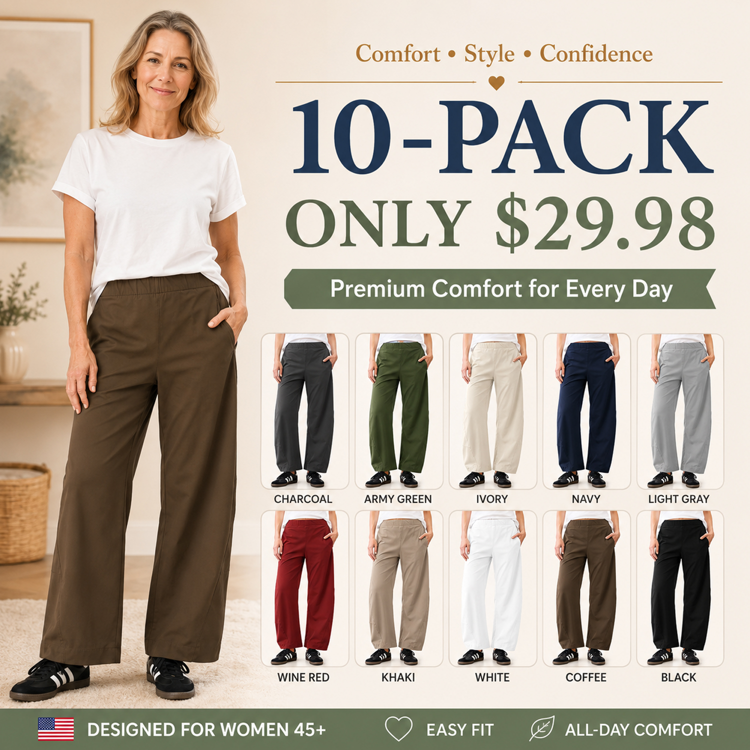 ⚡FINAL SALE⚡- Women's Mid Rise Barrel Travel Pants