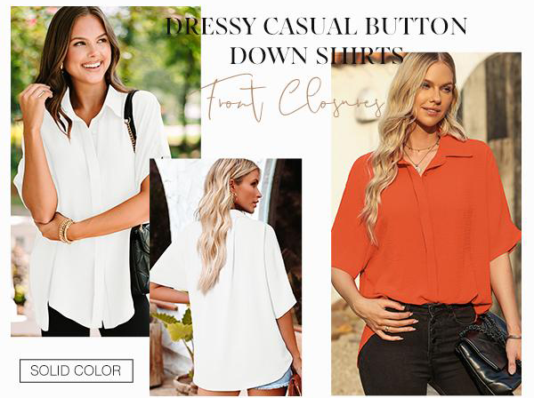 🔥Summer Clearance Sale🔥Women’s V Neck Button Down Shirts