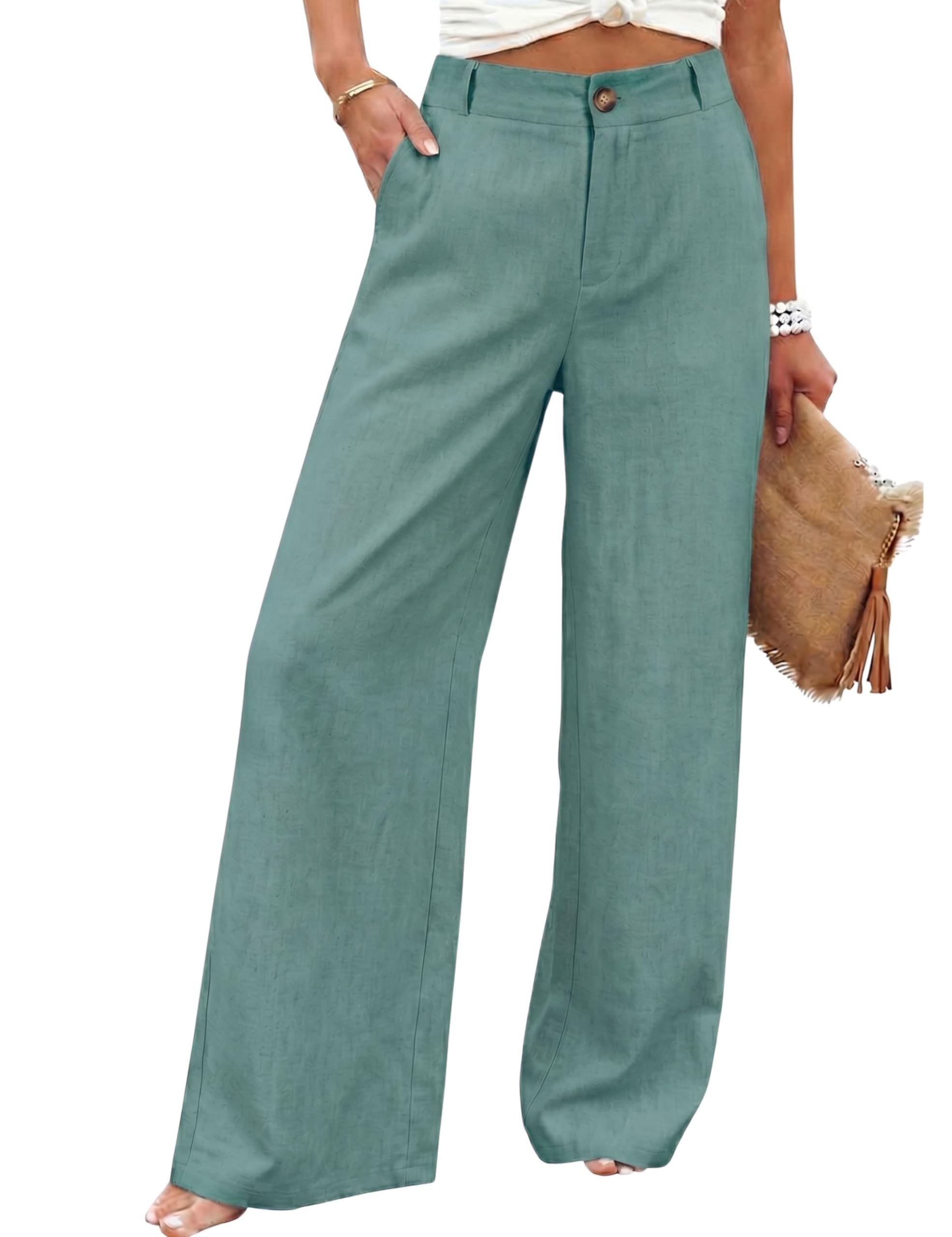 ⚡FINAL SALE⚡- Women's Cotton Linen High Waisted Pants