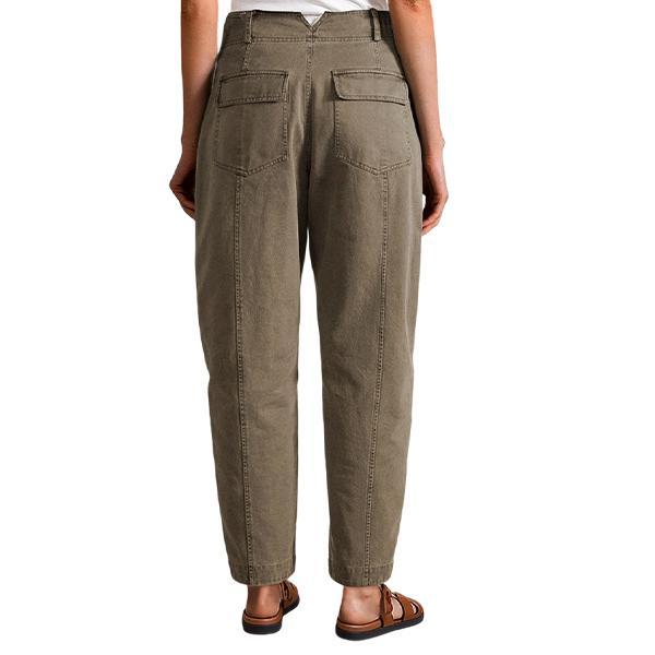 ⚡FINAL SALE⚡- Solid Stitch Detail Mid Waist Baby Barrel Fit Deep Pockets Pants