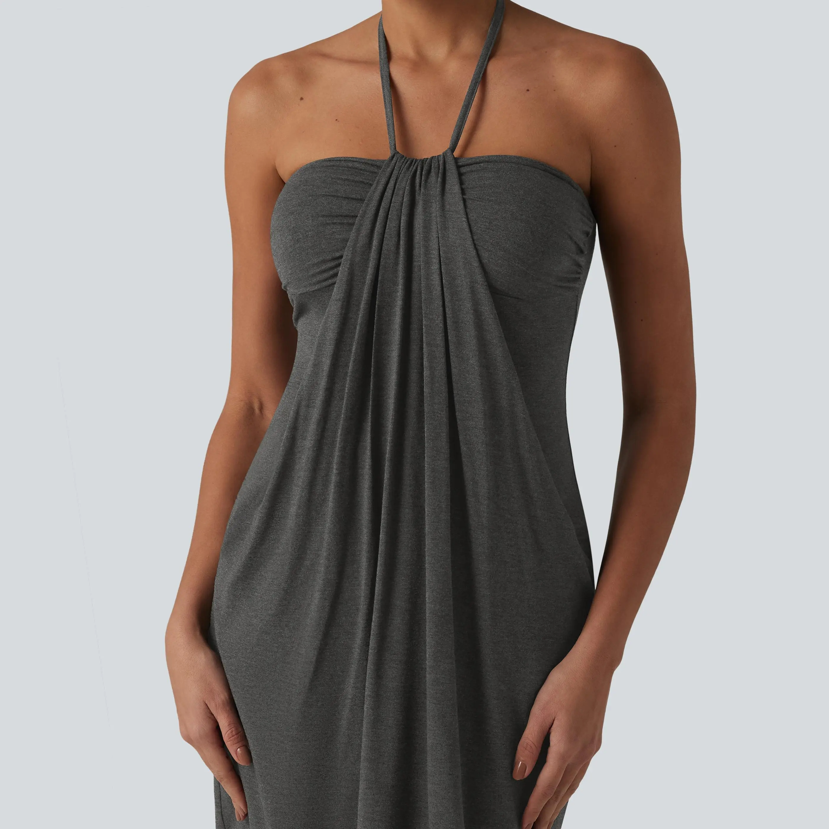 ⚡FINAL SALE⚡- Halter Tie Back Mini Resort Dress with Pockets