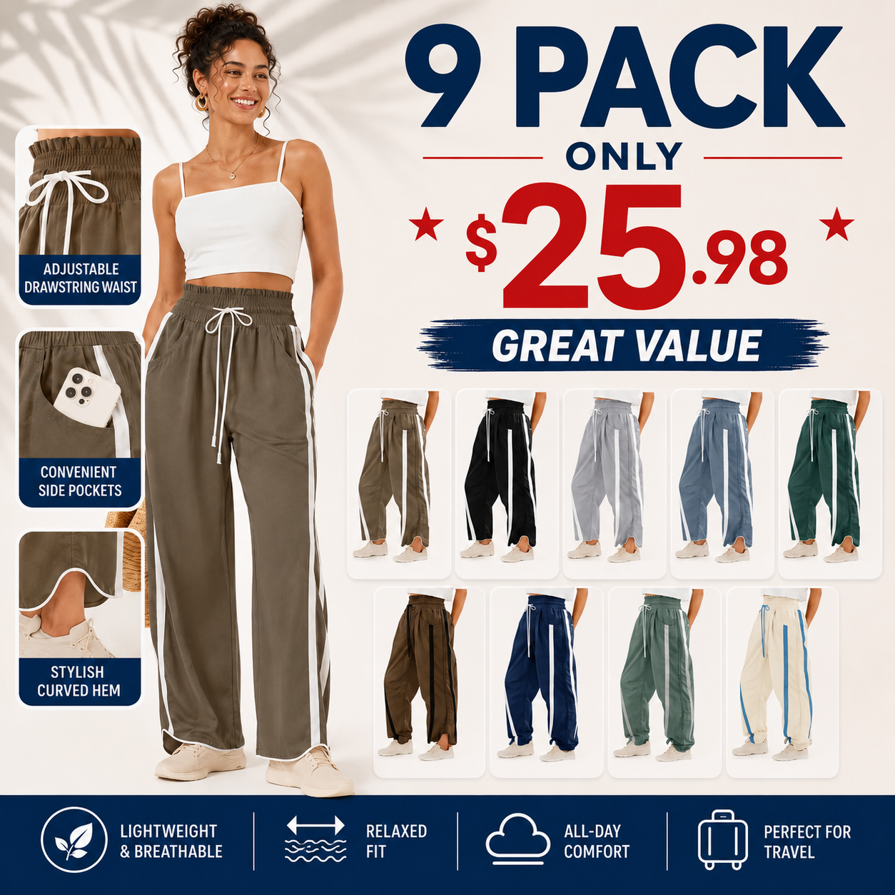 ⚡FINAL SALE⚡- Women's Quick Dry Loose Barrel Pants