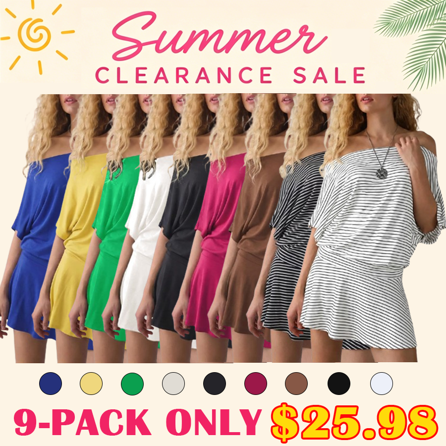 🔥Summer Clearance Sale🔥Women's Draped Off-The-Shoulder Dress