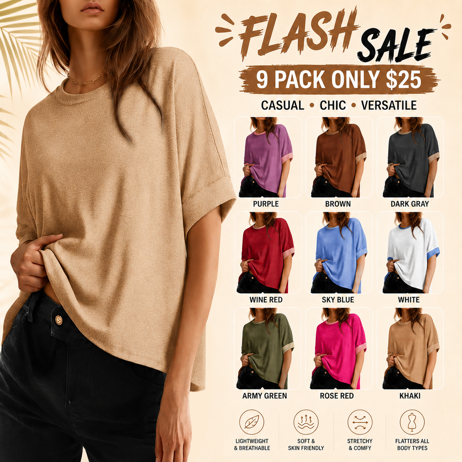 🔥Summer Clearance Sale🔥Women's Loose Oversized Basic T Shirts
