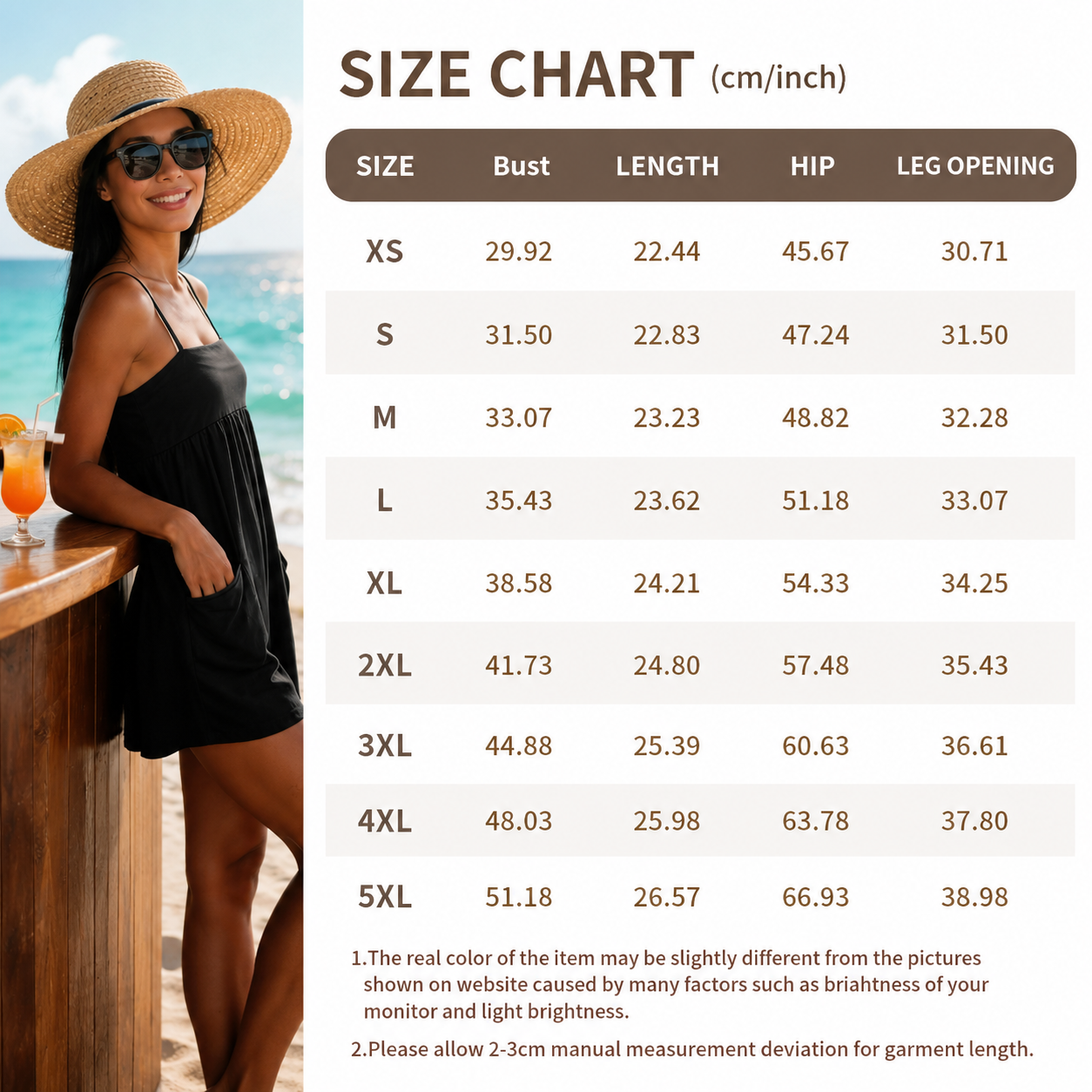 Women's Summer Strappy Cotton Romper with Pockets