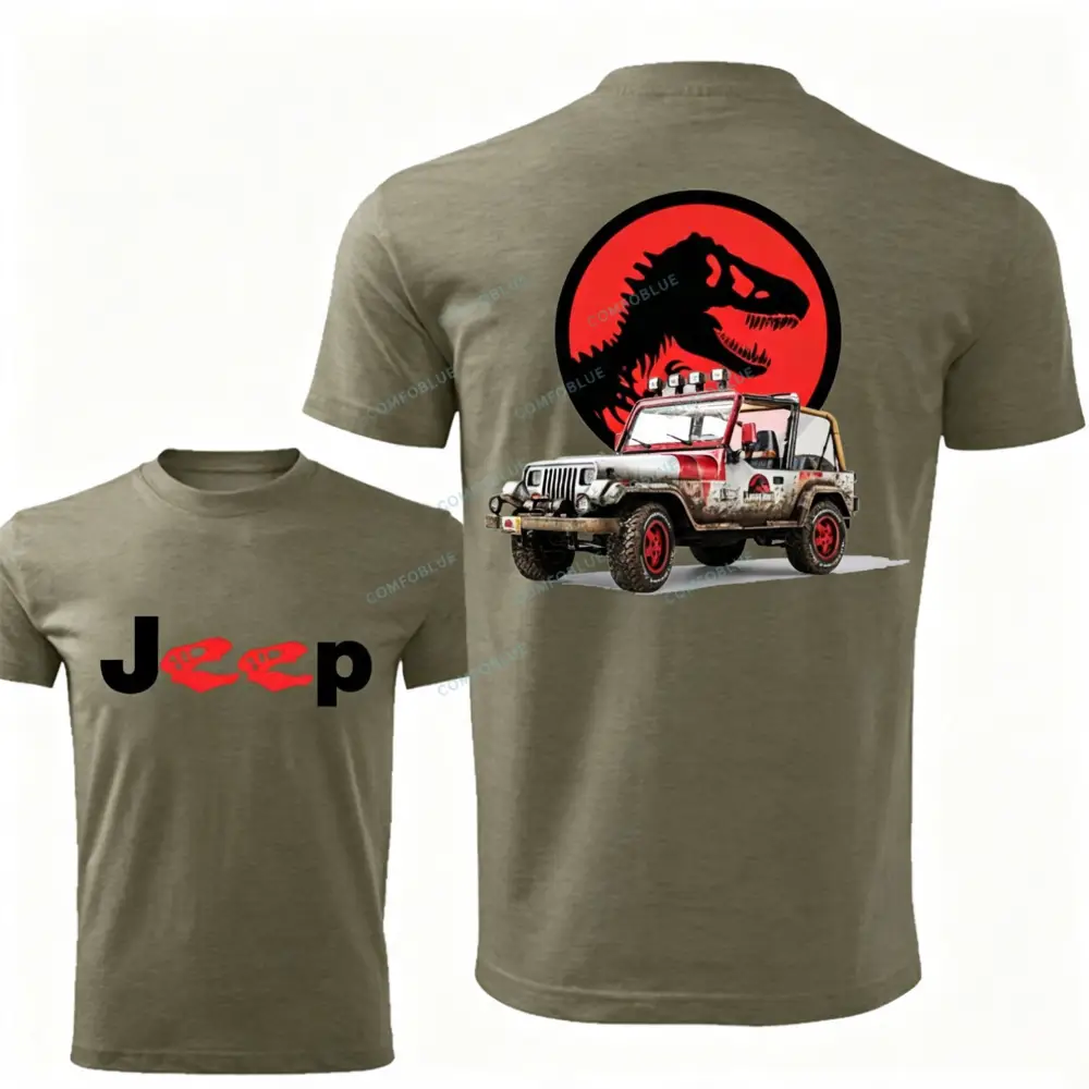 Dinosaur Jp with Red Horror Rex Double Printed T-shirt