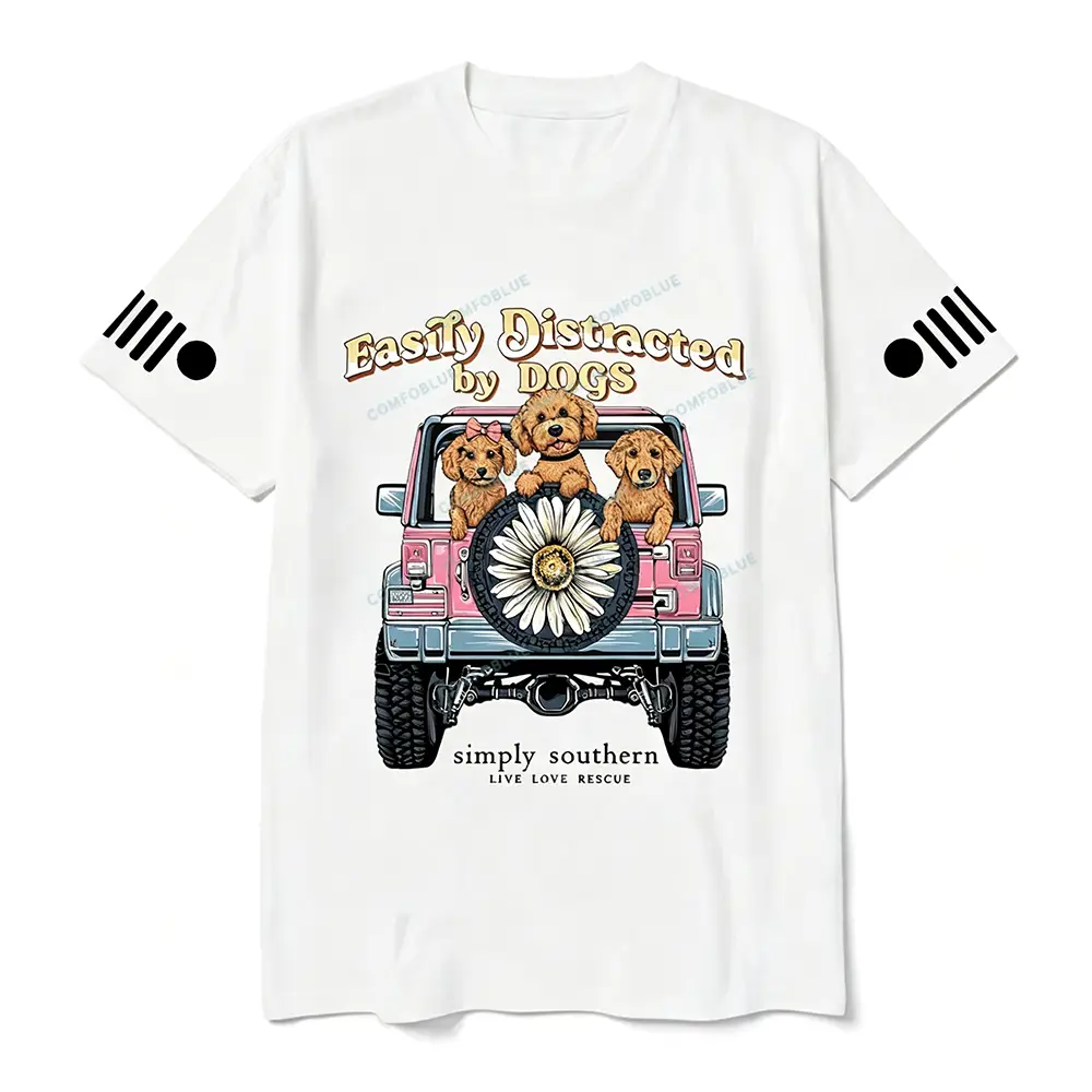 Easily Distracted By Dogs Simply Southern Live Love Rescue  JP Unisex T-shirt