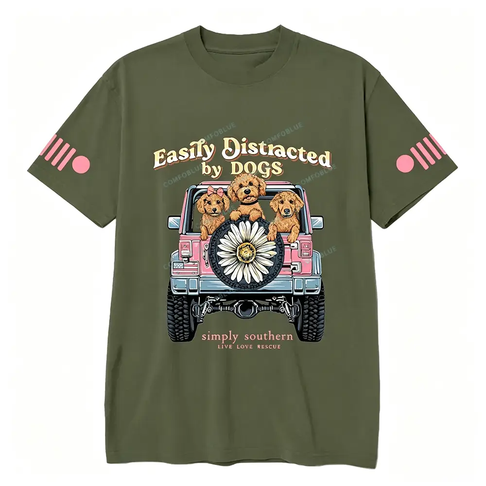 Easily Distracted By Dogs Simply Southern Live Love Rescue  JP Unisex T-shirt