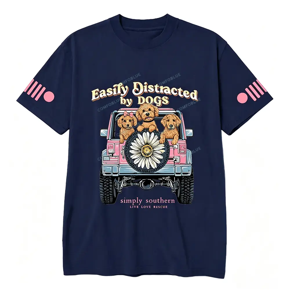 Easily Distracted By Dogs Simply Southern Live Love Rescue  JP Unisex T-shirt