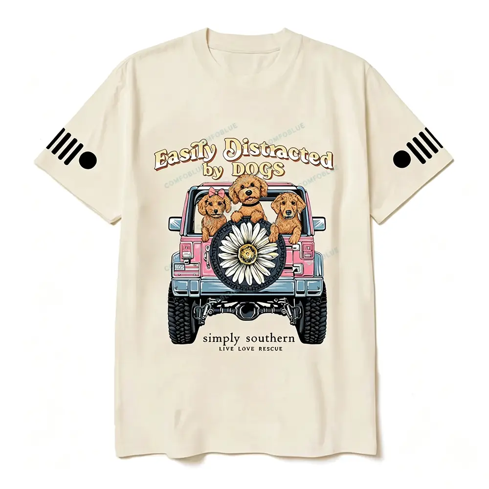 Easily Distracted By Dogs Simply Southern Live Love Rescue  JP Unisex T-shirt