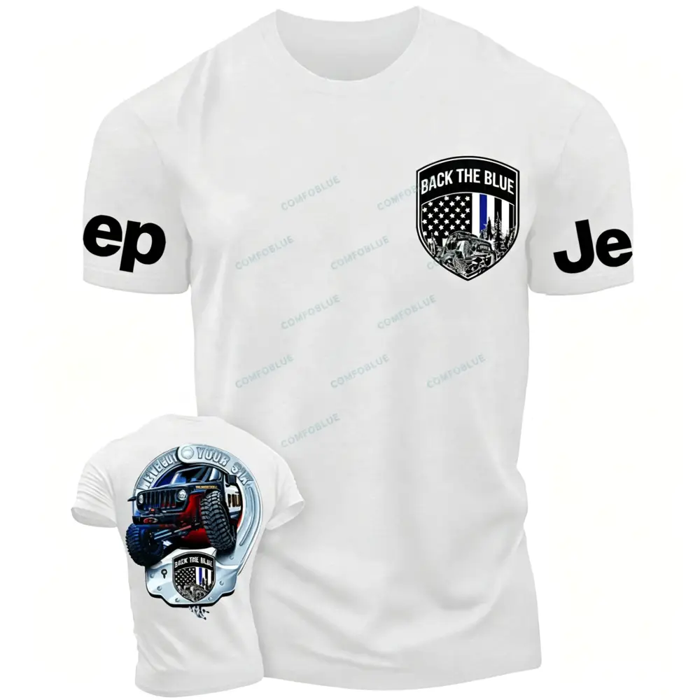 Dirvers Back The Blue American Flag Policeman Car Badge Jp T-Shirt