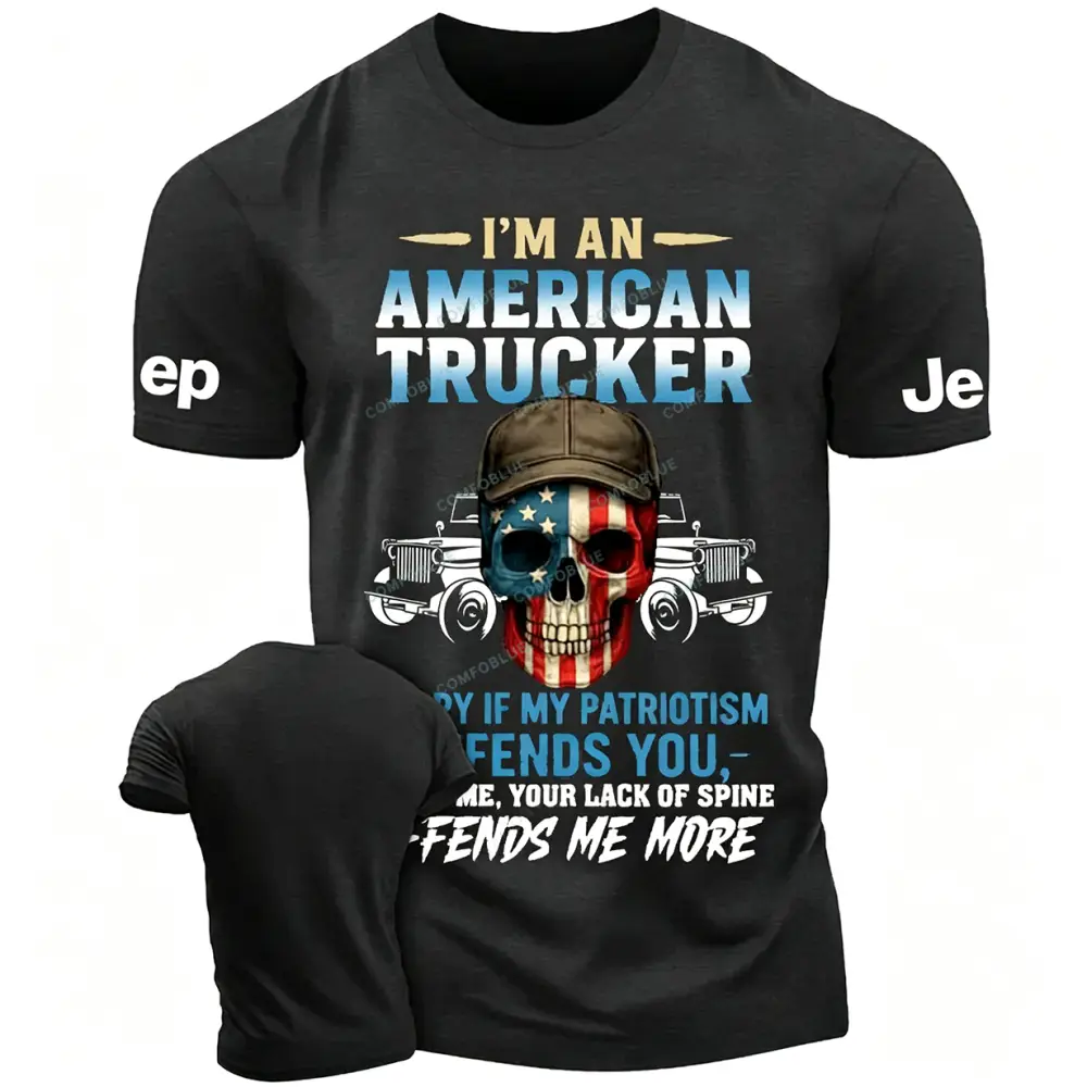  American Trucker Apparel Patriotic Skull  JP Unisex T-shirt