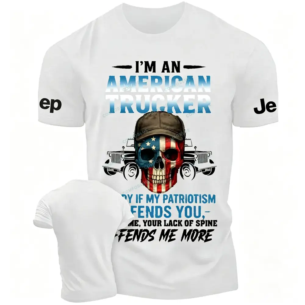  American Trucker Apparel Patriotic Skull  JP Unisex T-shirt