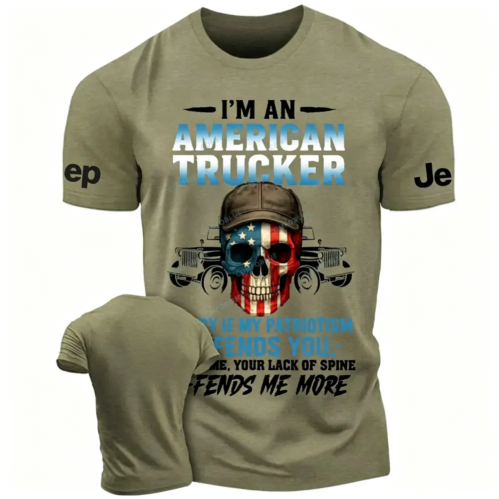  American Trucker Apparel Patriotic Skull  JP Unisex T-shirt