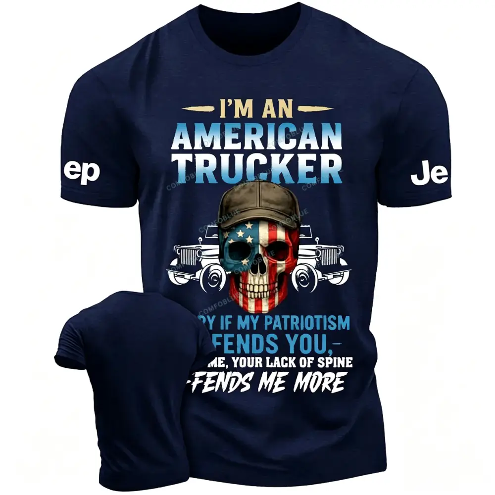  American Trucker Apparel Patriotic Skull  JP Unisex T-shirt