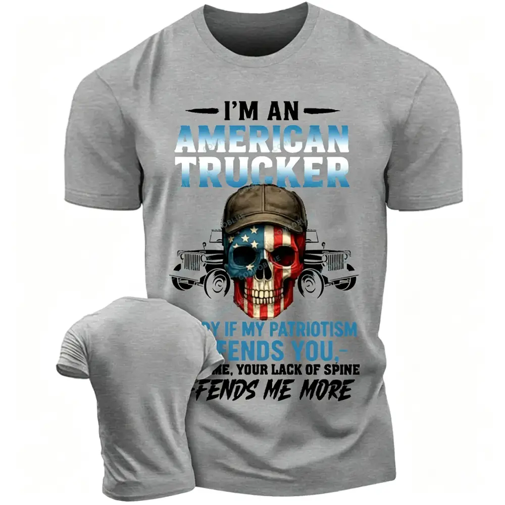 American Trucker Apparel Patriotic Skull  JP Unisex T-shirt