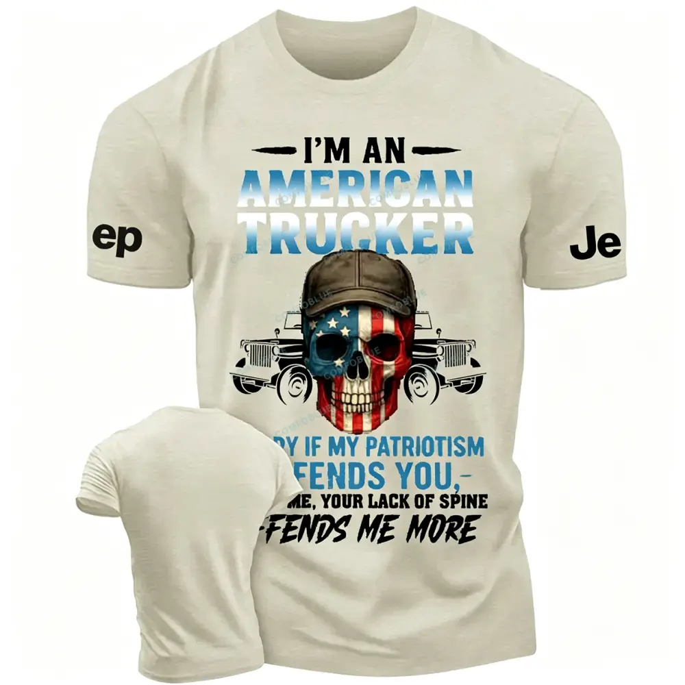  American Trucker Apparel Patriotic Skull  JP Unisex T-shirt