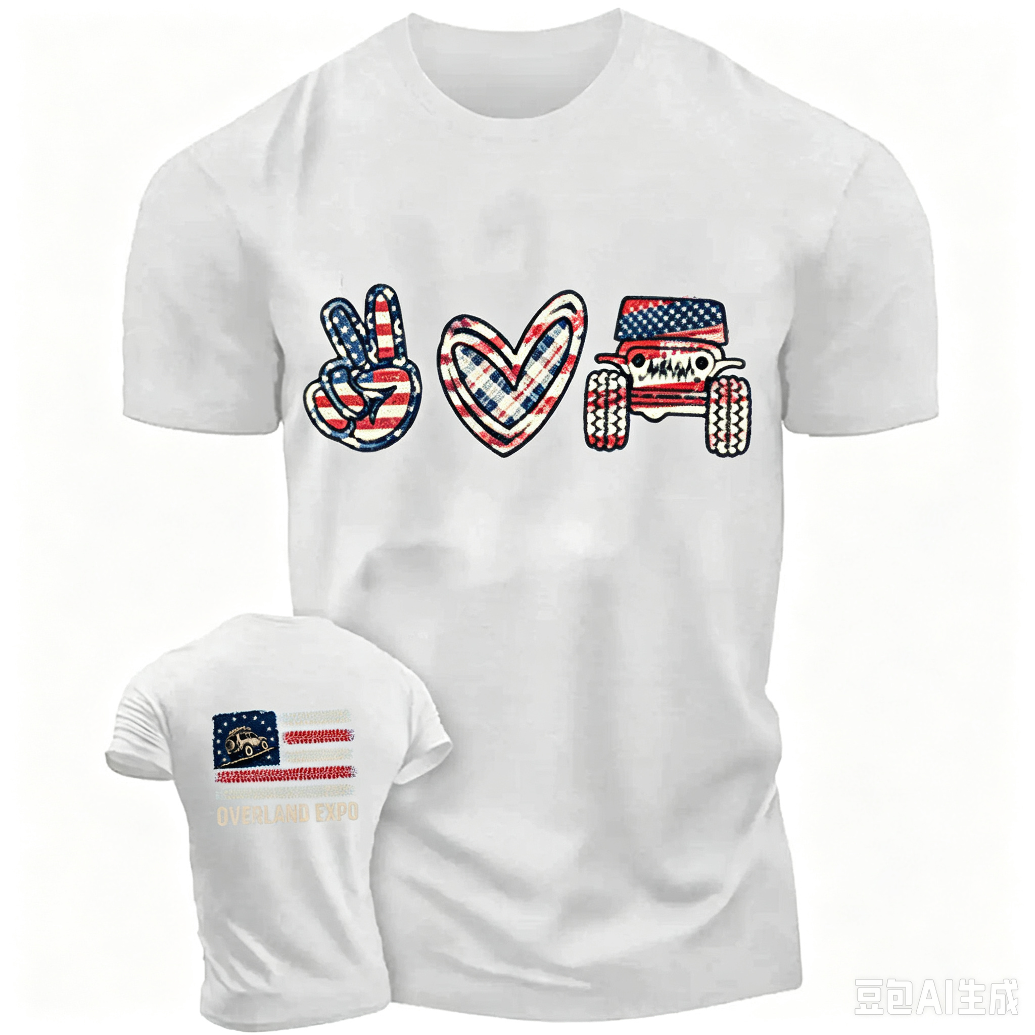 Peace Love Off Road Patriotic Unisex T-shirt