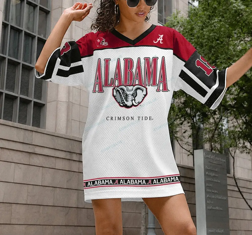 Alabama Crimson Tide V-Neck Fashion Jersey Dress