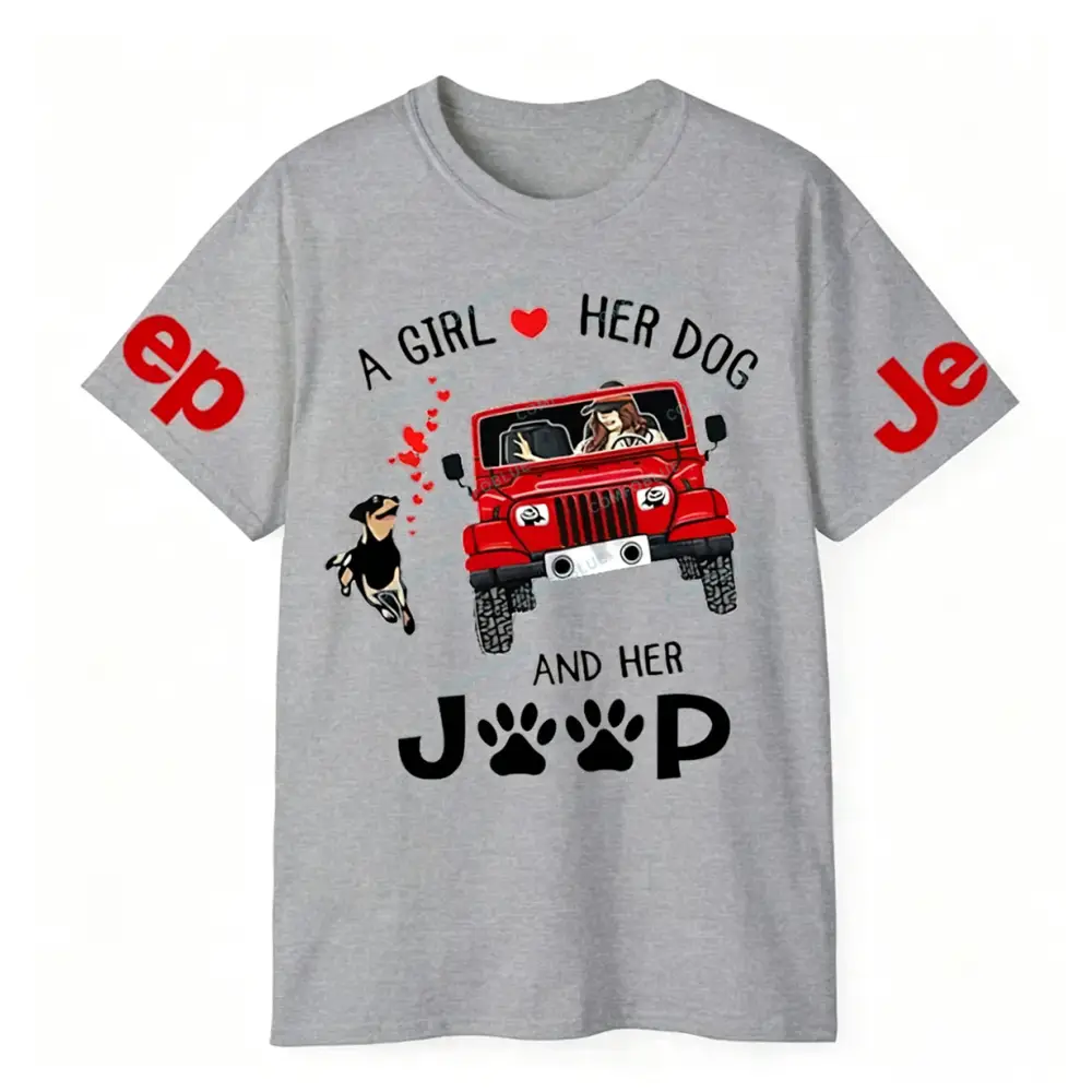 A Girl Loves Her Dog And Her Red  JP Unisex T-shirt