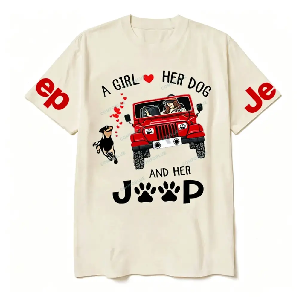 A Girl Loves Her Dog And Her Red  JP Unisex T-shirt