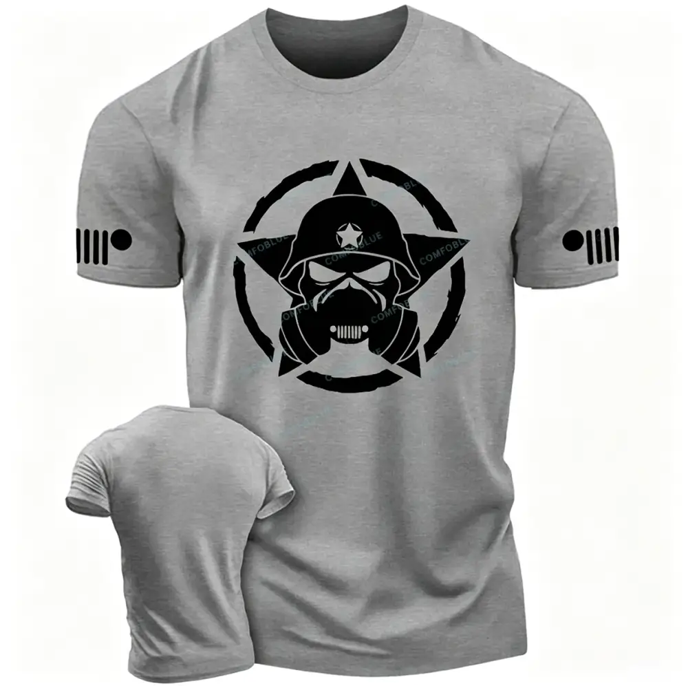 Skull Jp Army Star White  JP Unisex T-shirt