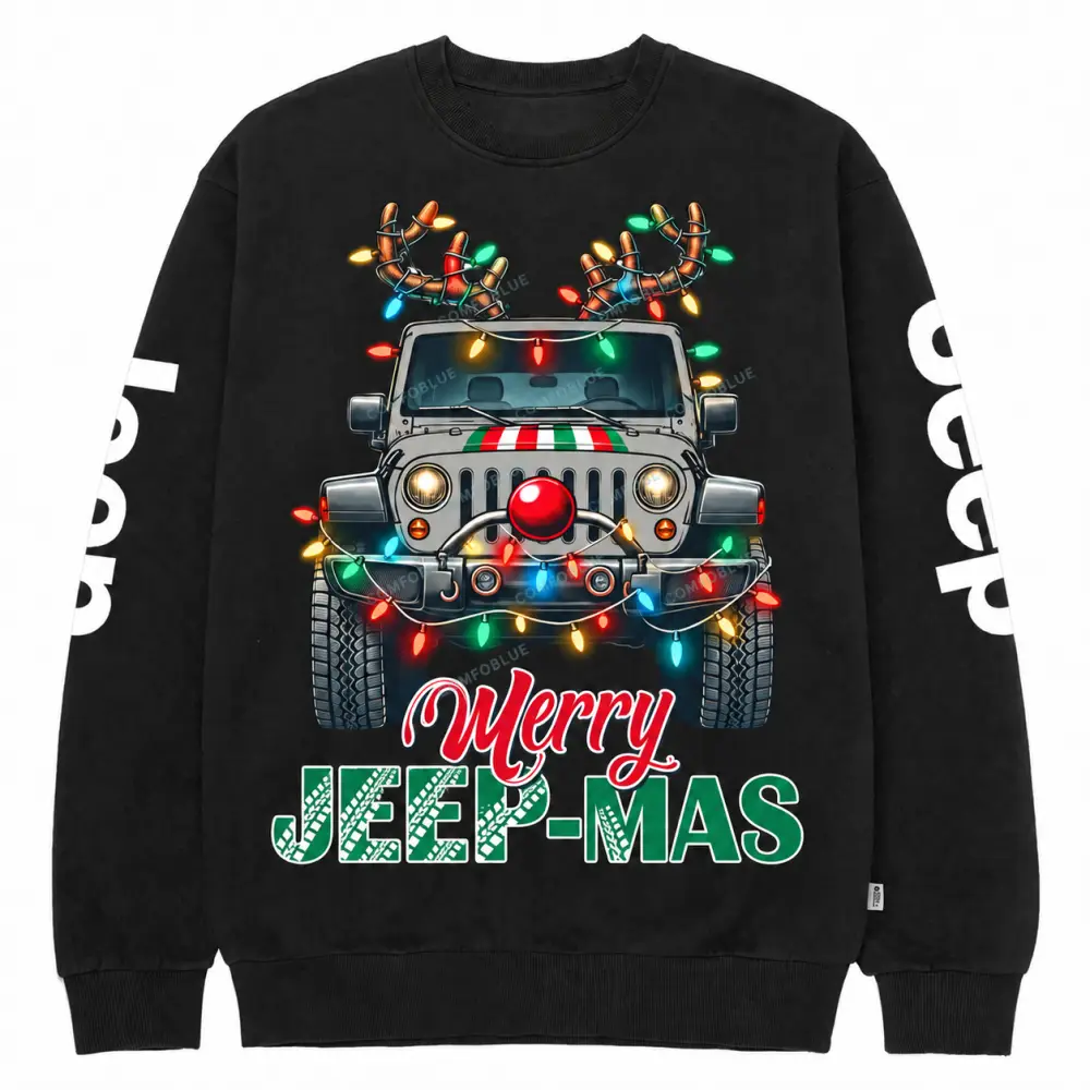 Merry Jeepmas Reindeer Offroad Cotton Sweatshirt