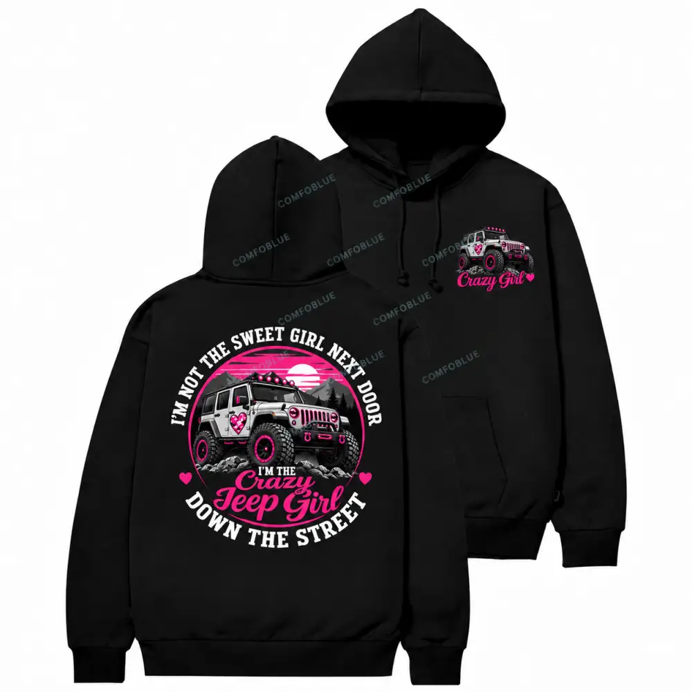 Crazy Girl Pink Off-Road Cotton Hoodie