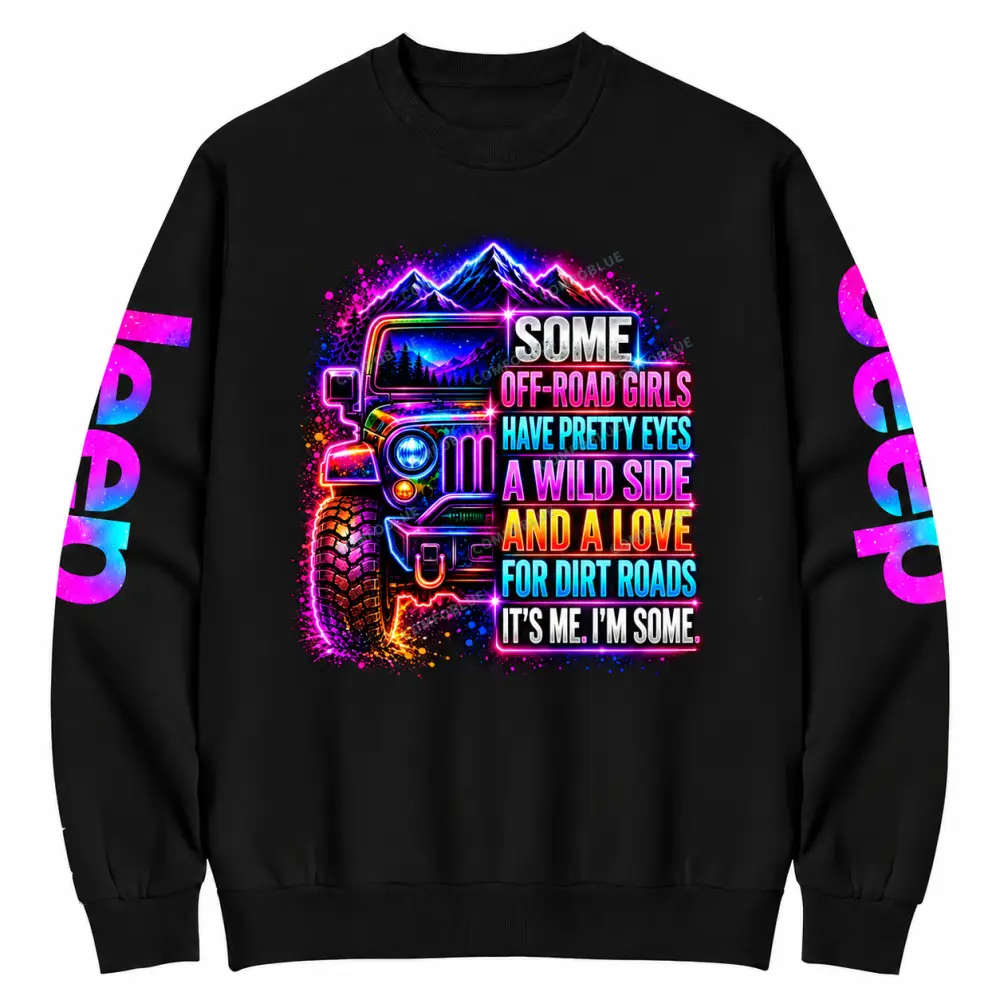 Wild Side Neon Off-Road Girl Cotton Sweatshirt