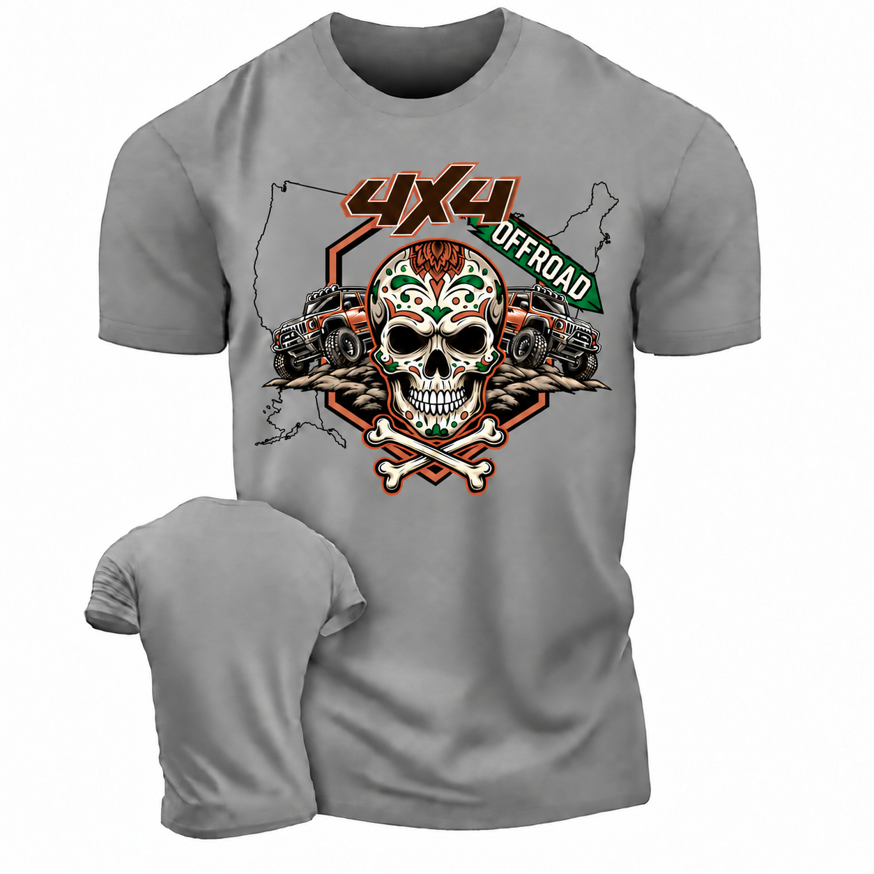 Sugar Skull 4x4 Off-Road Cotton T-Shirt