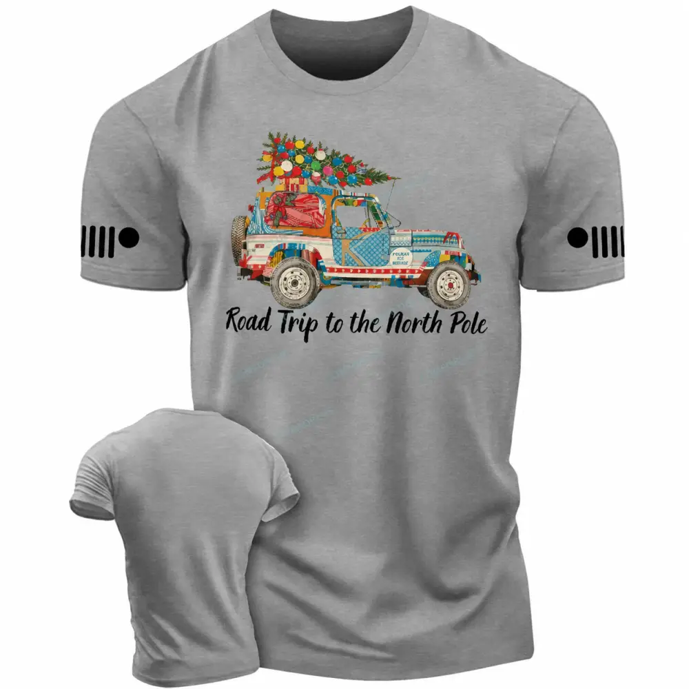 Road Trip to the North Pole Christmas Cotton T-Shirt