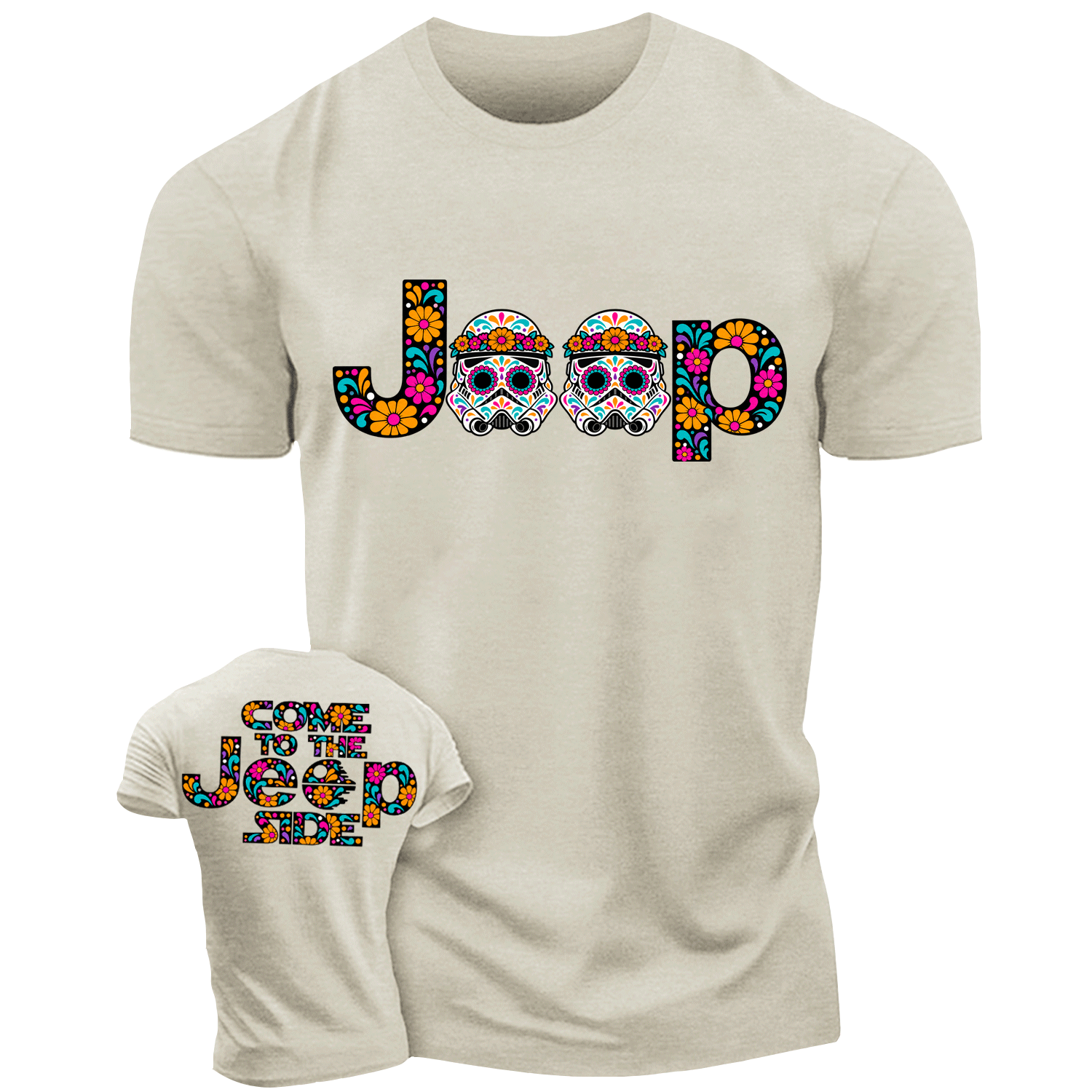 Sugar Skull Come to the Jp Side Dia de los Muertos Cotton T-shirt