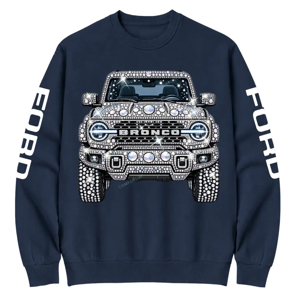 Bling Sparkle Rhinestone F0rd Cotton Sweatshirt