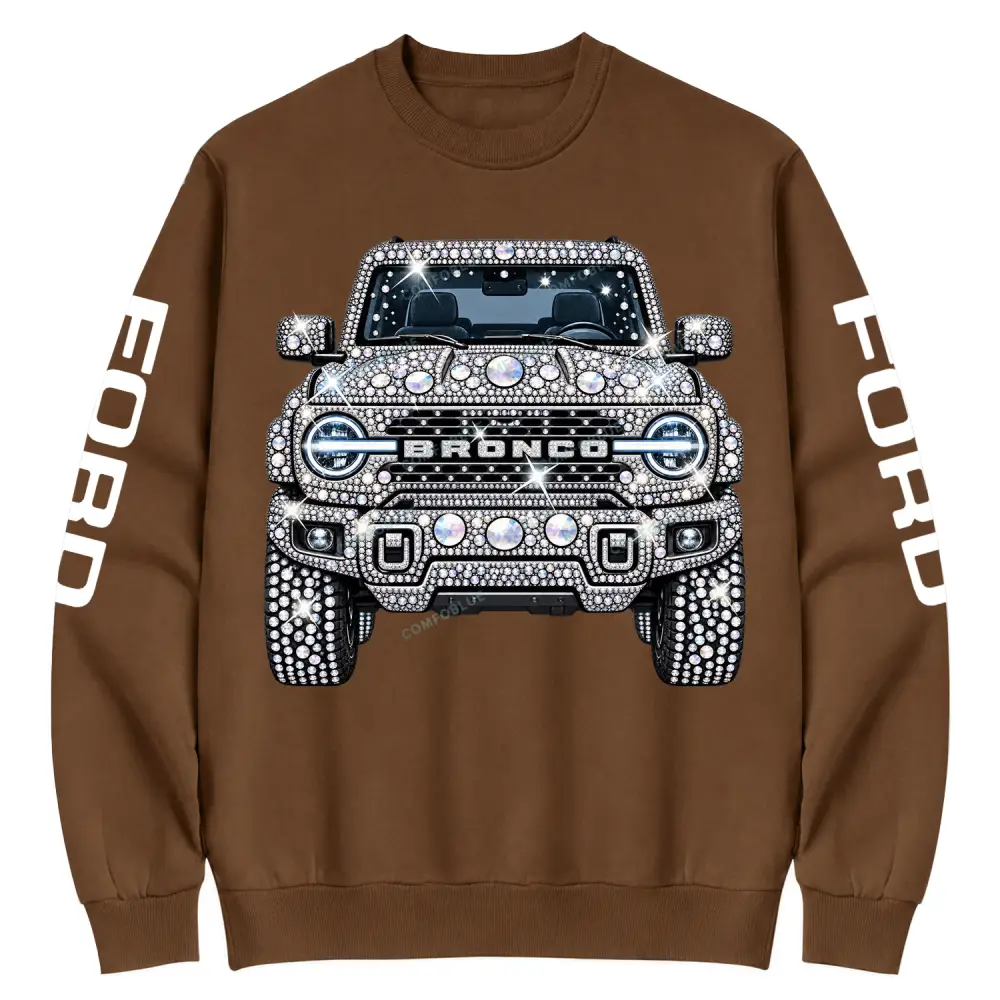 Bling Sparkle Rhinestone F0rd Cotton Sweatshirt