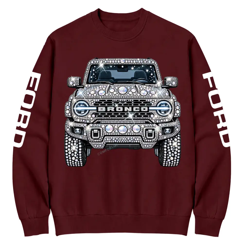 Bling Sparkle Rhinestone F0rd Cotton Sweatshirt