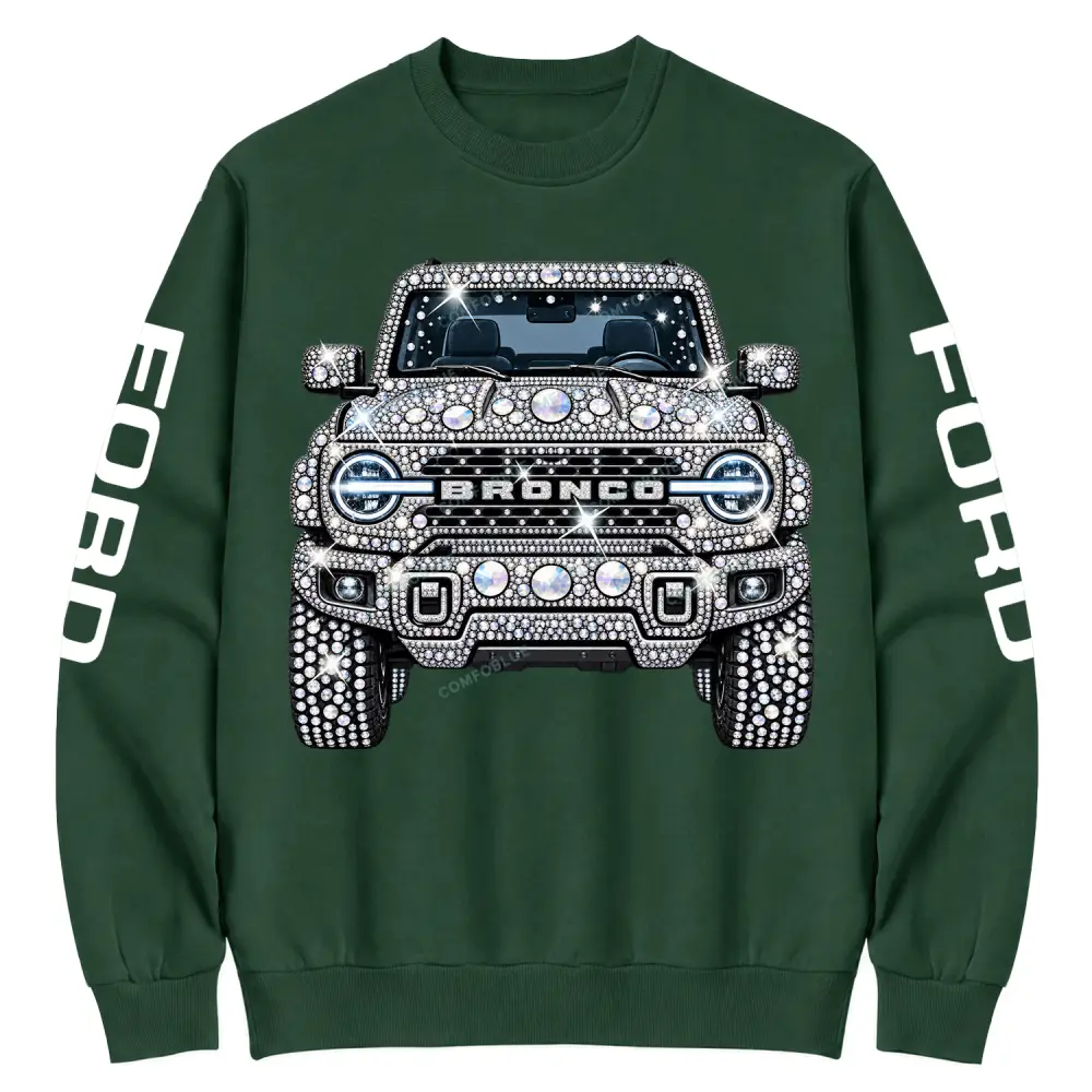 Bling Sparkle Rhinestone F0rd Cotton Sweatshirt