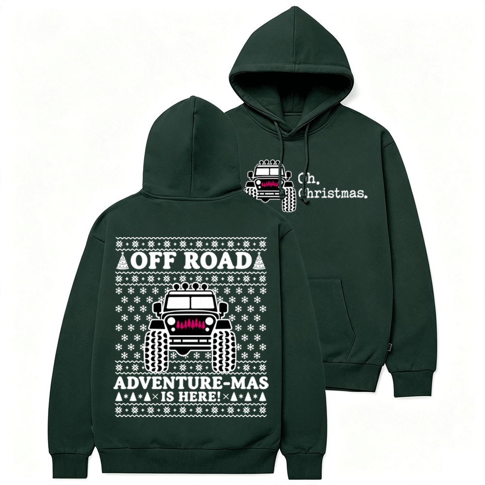 Oh! Off Road Adventure-Mas is Here Christmas Cotton Hoodie