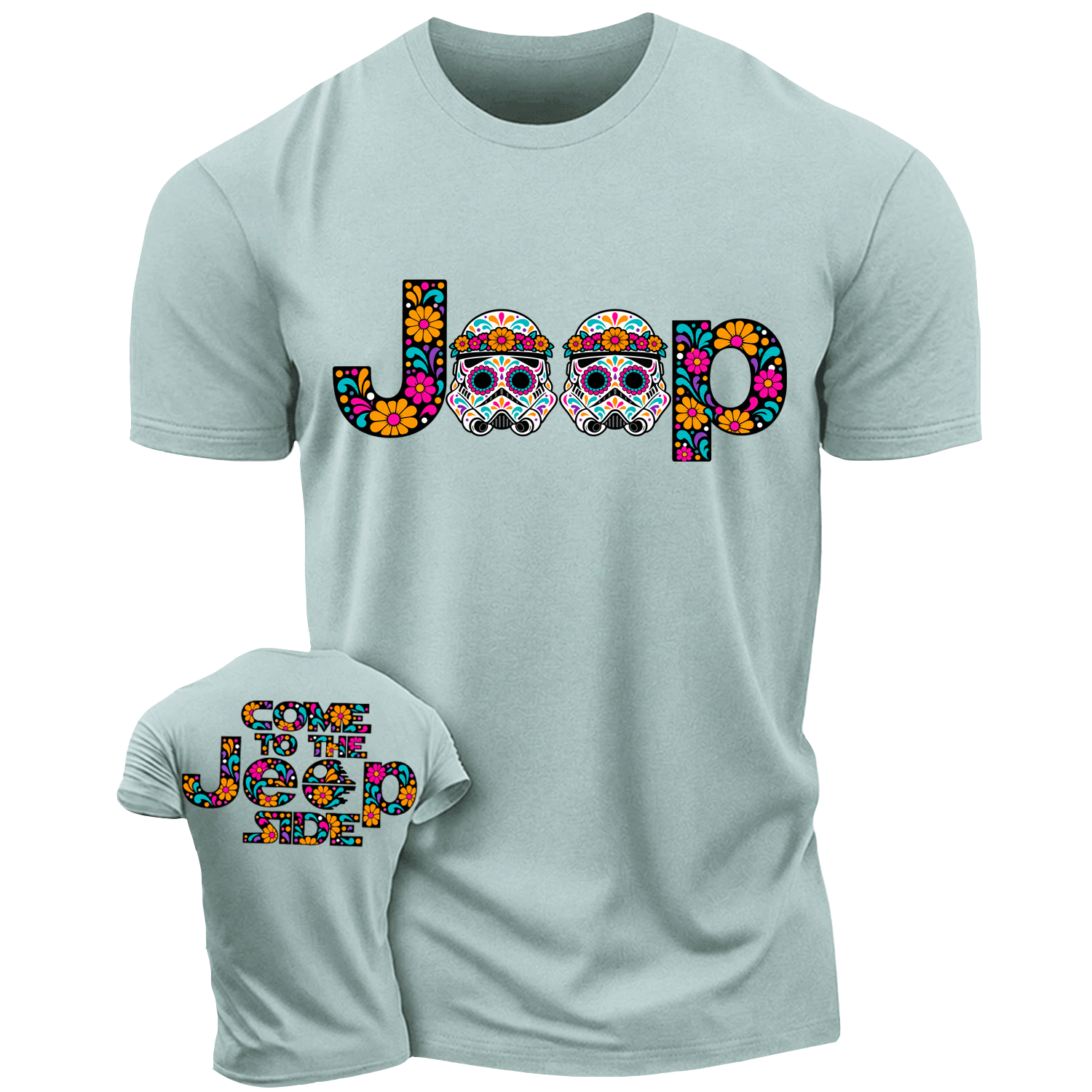 Sugar Skull Come to the Jp Side Dia de los Muertos Cotton T-shirt