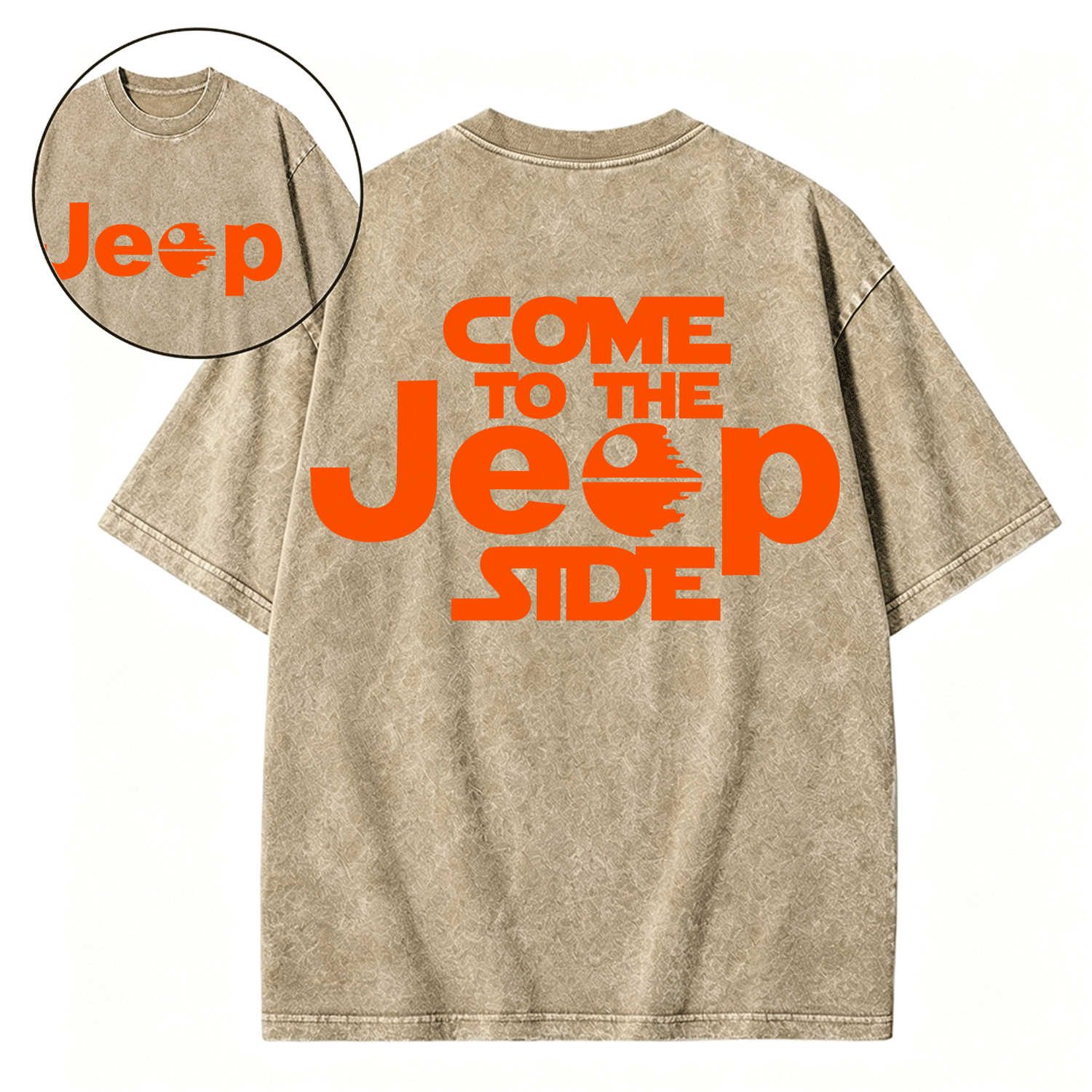 Come to the Jp Side Halloween Orange Washed T-Shirt