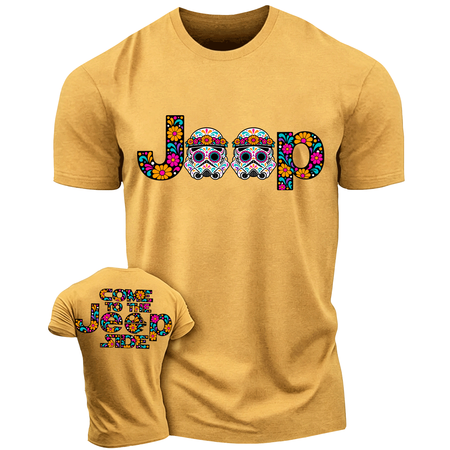 Sugar Skull Come to the Jp Side Dia de los Muertos Cotton T-shirt