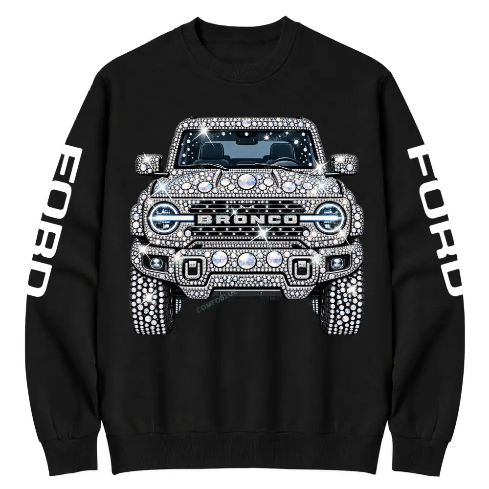 Bling Sparkle Rhinestone F0rd Cotton Sweatshirt