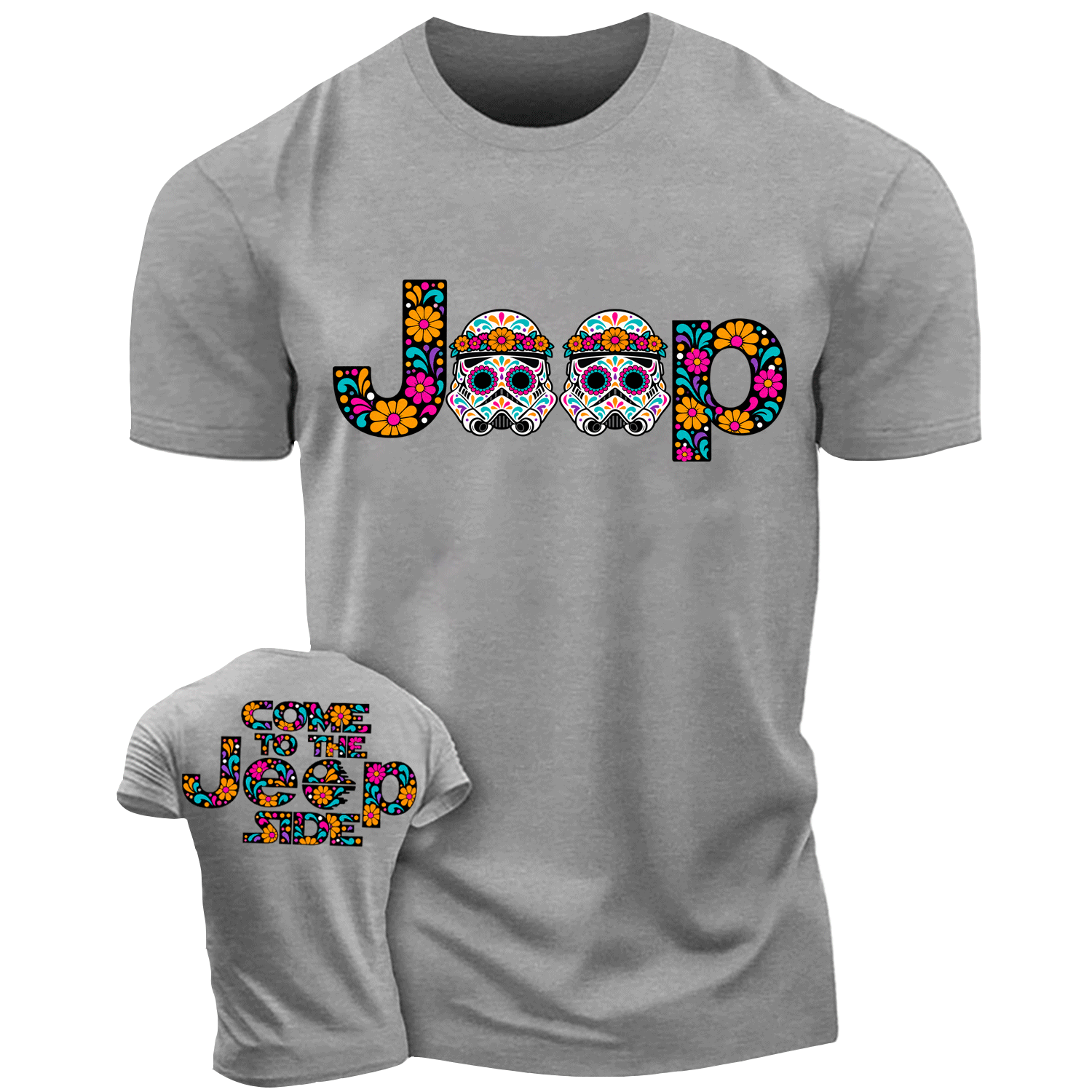 Sugar Skull Come to the Jp Side Dia de los Muertos Cotton T-shirt