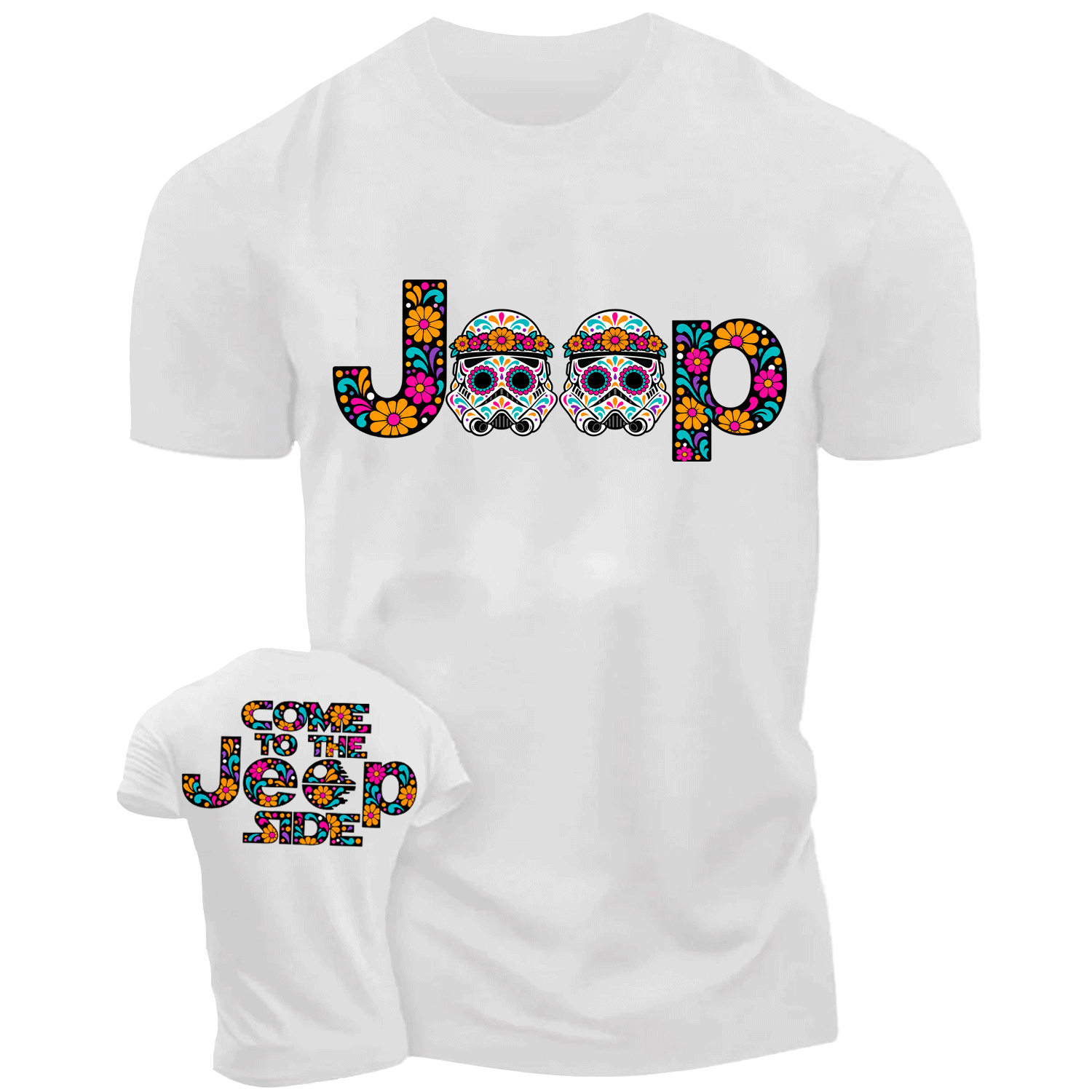 Sugar Skull Come to the Jp Side Dia de los Muertos Cotton T-shirt