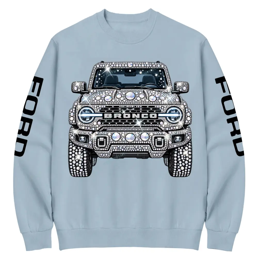 Bling Sparkle Rhinestone F0rd Cotton Sweatshirt