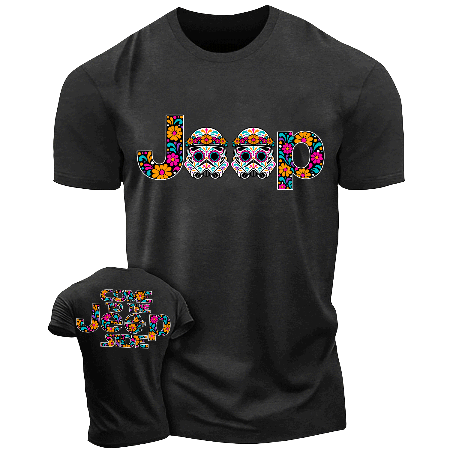 Sugar Skull Come to the Jp Side Dia de los Muertos Cotton T-shirt